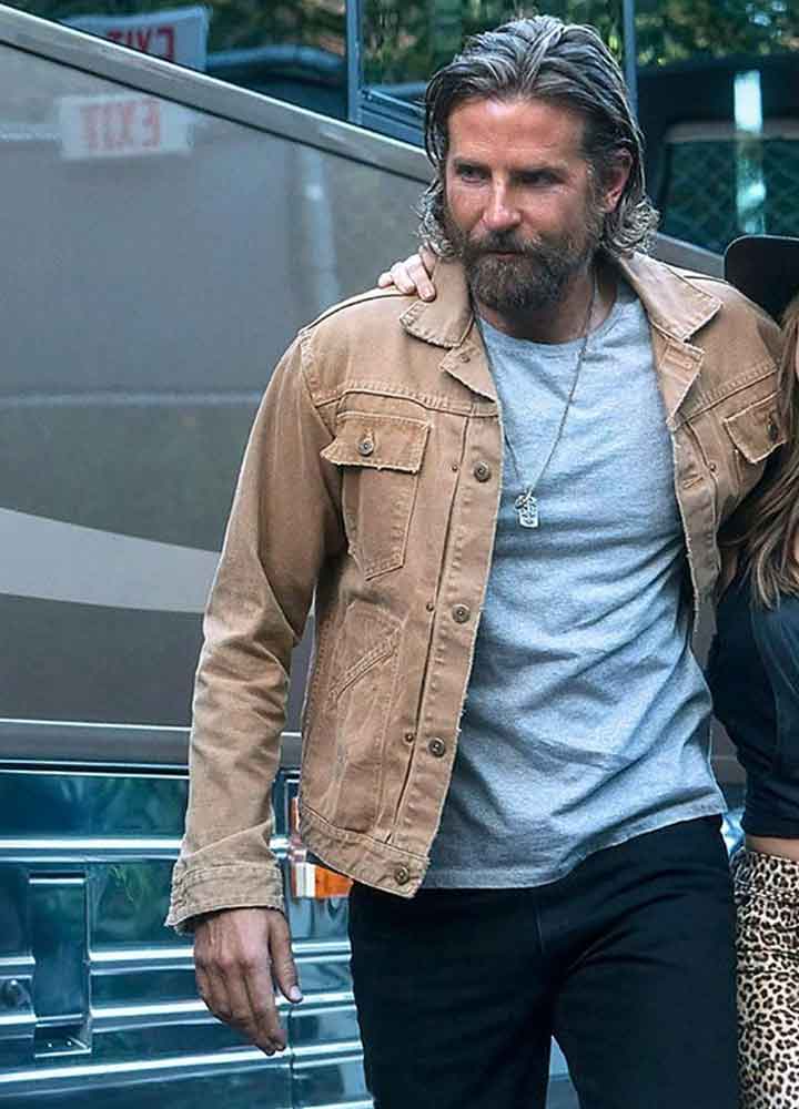 A STAR IS BORN (JACKSON MAINE) BRADLEY COOPER BROWN COTTON JACKET A STAR IS BORN (JACKSON MAINE) BRADLEY COOPER BROWN COTTON JACKET